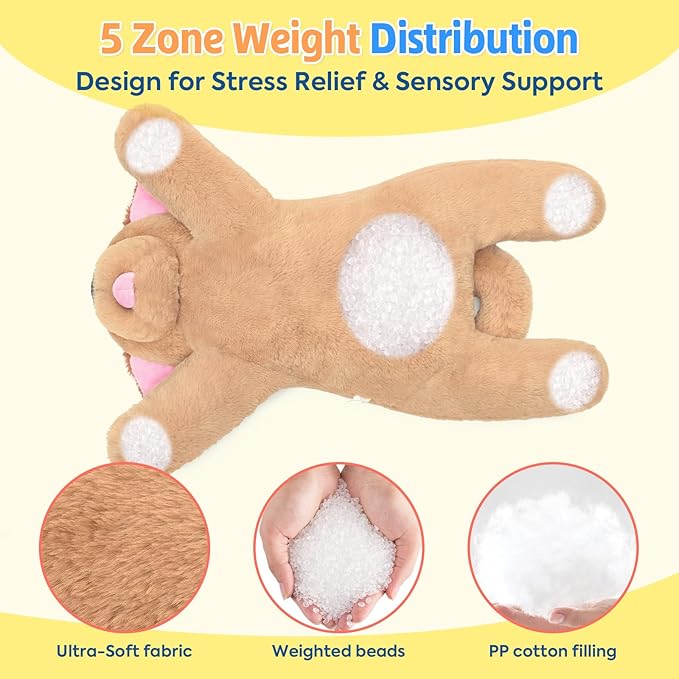 PEACH CAT 25.6 inch 5 lbs Golden Retriever Dog Weighted Stuffed Animals Large Weighted Plush Soft Puppy Plushies Toys Gifts for Kids Adults