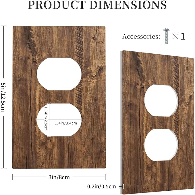 Rustic Old Wood Brown Crack Tree Tumor Print Outlet Covers 1 Gang Duplex Light Switch Cover Decorative Switch Plates Electrical Receptacle Faceplate Wall Plate for Farmhouse Home Decor
