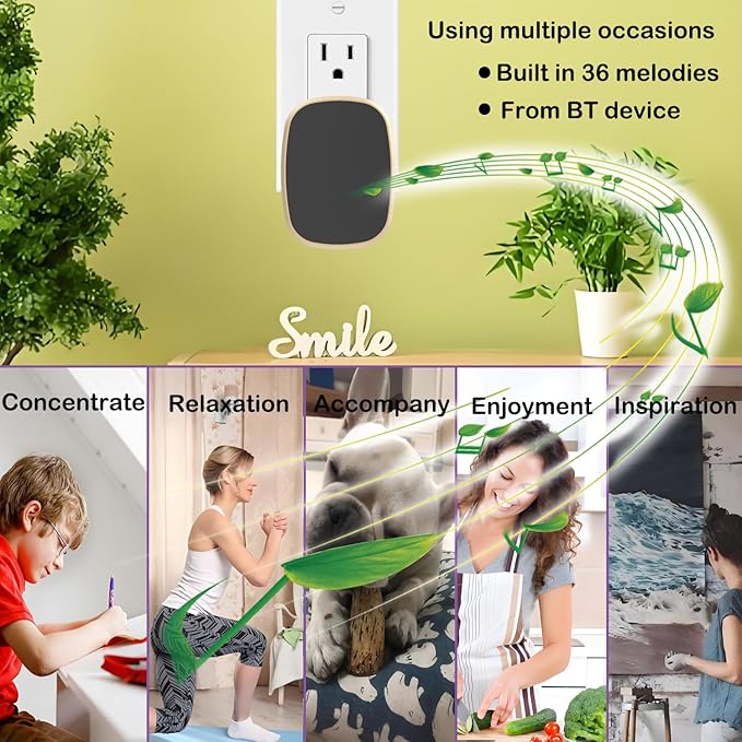 White Noise Sound Machine, 36 Relaxing Sounds Including Natural Soothing Sounds and Sleep Noise, Speaker for Home, Office, Hotel，Toilet，for Portable Travel. (Dark Black, smal)