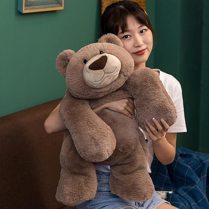 Weighted Stuffed Animals, 29.5" 6.2lbs Weighted Bear Stuffed Animal Toy Cute Brown Bear Plush Pillow Weighted Plush Animals Toy