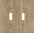 Decorative Switch Plate Covers Light Brown Wood Grain 2 Gang Double Toggle Light Switch Cover Plate Electrical Wall Plate Outlet Cover Outlet Light Switch Cover for Farmhouse Cabin Decor