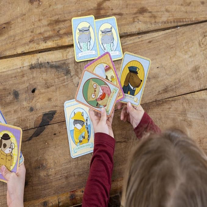 eeBoo Animal Old Maid Playing Card Game - 50 Animal Themed Cards, Classic Matching Card Game, Durable Oversized Cards, Screen-Free Fun, Ages 5+