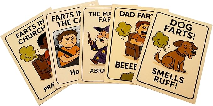 – Hilarious Family Card Game for Kids & Adults, 13 Silly Fart Cartoons, Perfect Party, Ages 4+, 2+ Players
