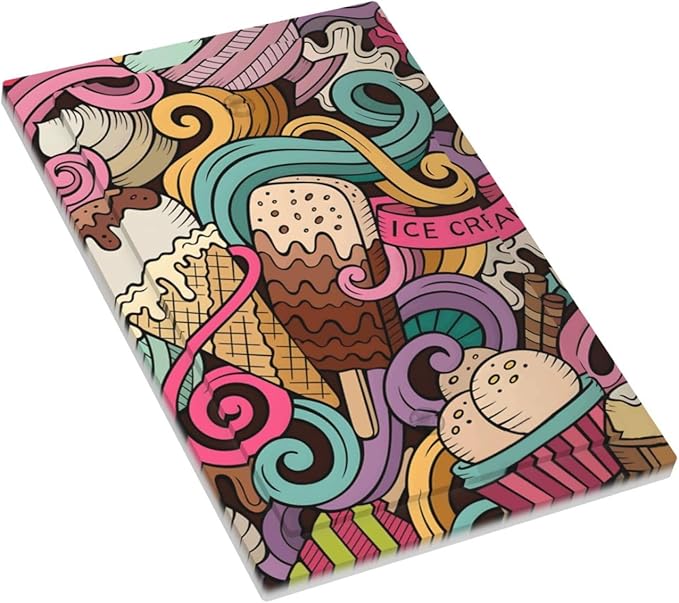 Cartoon Hand Drawn Ice Cream Doodles Colorful Print Light Switch Cover Plate 1 Gang No Device Blank Electrical Wall Plates Faceplate Decorative Switch Plate Covers for Kids Room Nursery Decor