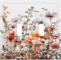Boho Nursery Wildflower Flora Vintage Flower Decorative Switch Plates 2 Gang Double Toggle Outlet Light Switch Cover Wall Plate Electrical Faceplate for Bedroom Living Room Decor