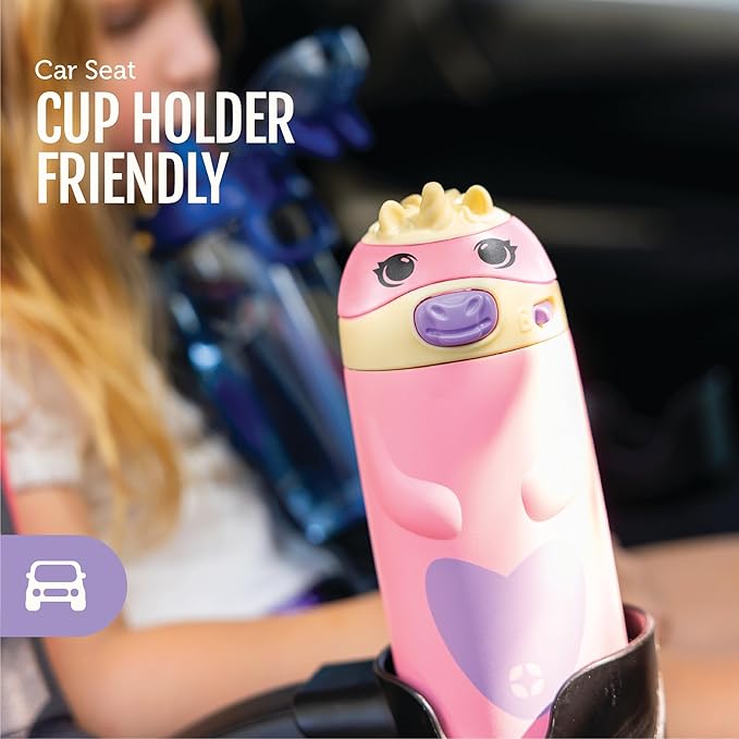 Ello Ellies 12oz Vacuum Insulated Stainless Steel Kids Water Bottle with Straw and Built-in Carrying Handle and Leak-Proof Locking Lid for School Backpack, Lunchbox and Outdoor Sports, Firetruck