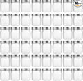 novelinks 8 oz Clear Plastic Jars with Airtight Lids, 48 Pack Plastic Mason Jars with Lids 8oz, Refillable Storage Slime Containers & Small Spice Jar for Kitchen Organization (48 Pack,Silver)