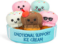 Emotional Support Ice Cream Cones by Relatable, Cuddly Stuffed Animals and Toys, Squishy Toys and Plushies, Great Gift Ideas for Loved Ones of All Ages, Includes 5 Plushies with Carrying Basket