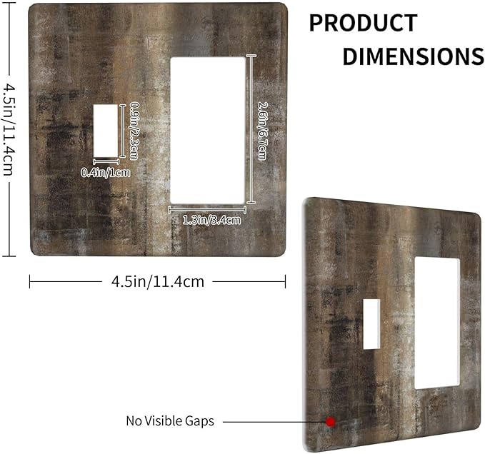 Outlet Covers Tan Brown Rustic Abstract Wood Vintage Wooden 2 Gang Combo Light Switch Cover Plate Toggle Rocker Wallplates Decorative Switch Plates and Outlet Covers for Farmhouse Home Decor