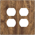 Light Switch Cover Plate Rustic Wood Grain Country Vintage Wooden Board 2 Gang Socket Covers Double Duplex Wallplates Switch Plates and Outlet Covers for Farmhouse Home Decor