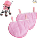 2 Pcs Portable Side Sling Stroller Cargo Net ,Non-Slip and Adjustable Straps Storage Mesh Bag ,Food Storage , Fruit Storage Bag for Baby Stroller Cargo Mesh Cargo Net for Stroller Storage (Pink)