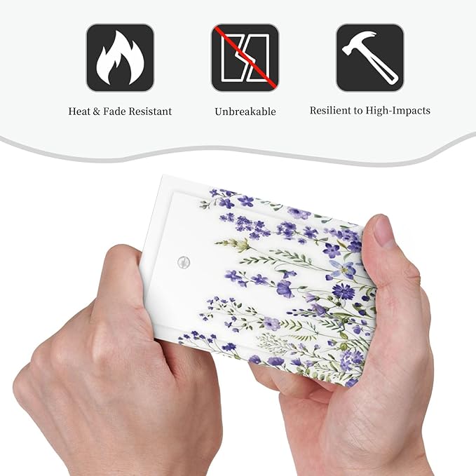 Lavender Wildflowers Purple Flowers Plant Floral Light Switch Cover Plate 1 Gang No Device Blank Electrical Wall Plates Faceplate Decorative Switch Plate Covers for Bedroom Living Room Decor