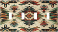 Light Switch Covers Southwest Rustic American Indian Aztec Boho Quad Toggle Electrical Faceplate 4 Gang Wall Plate Decorative Switch Plates for Bed Room living Room Decor