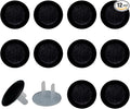 Pure Black 12 Packs Baby Child Proofing Outlet Covers, Safety Electrical Socket Covers, 2-Prong Power Wall Socket Plug Plate, Secure Outlet Protector Caps