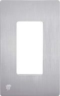 ENERLITES Elite Series Screwless Decorator Wall Plate Child Safe Outlet Cover, Gloss Finish, Size 1-Gang 4.68" H x 2.93" L, Unbreakable Polycarbonate Thermoplastic, SI8831-BSV, Brushed Silver