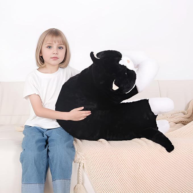 40'' Giant Cat Plush Stuffed Animal, Jumbo Black Cat Long Body Pillow Plush Toy, Large Soft Fluffy Kitty Cat Plushies Gift for Kids Boys Girls, Birthday
