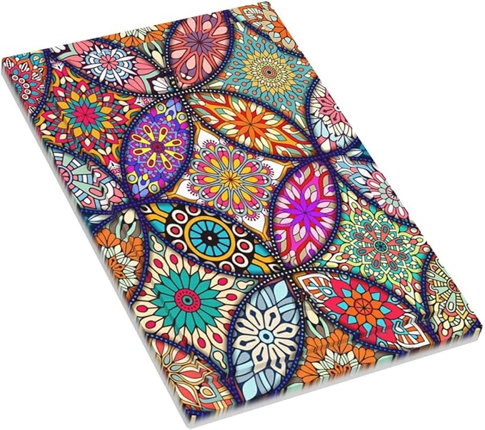 Bohemian Single Blank Wall Plates Decorative Light Switch Cover colorful Vintage Floral Mandala Flower No Device Faceplate for Bathroom Bedroom Home Decorate