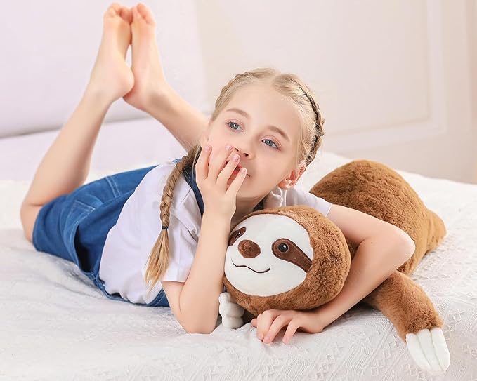 Sloth Weighted Stuffed Animals 5lbs- 24 Inch Weighted Plushies Sloth Stuffed Animals - Big Plush Pillow Cute Plush Toy Gifts for Kids & Adults