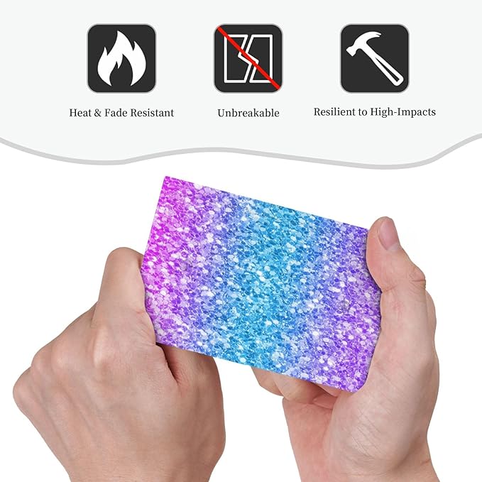 Light Switch Cover Plate Fantasy Colorful Glitter Blue Purple Gradient 1 Gang Blank No Device Decorative Outlet Covers Electrical Wall Plate Switchplate for Kids Room Home Decor