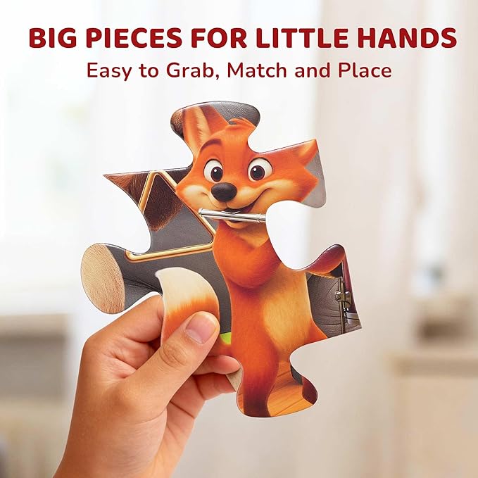 BenBen Floor Puzzles for Kids, 48 Piece 2 x 3 feet Forest Animals Puzzles for Kids Ages 4-6, Large Jigsaw Puzzles for Toddlers, Gift for Boys Girls