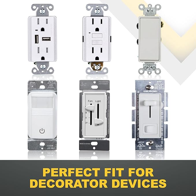 Faith White 1-Gang Screwless Wall Plate (120-pack) | Light Switch Plate or Wall Plate for Electrical Outlet | 1-Gang Wall Plate for Decorator Switches and Receptacles | Heat-Resistant Thermoplastic