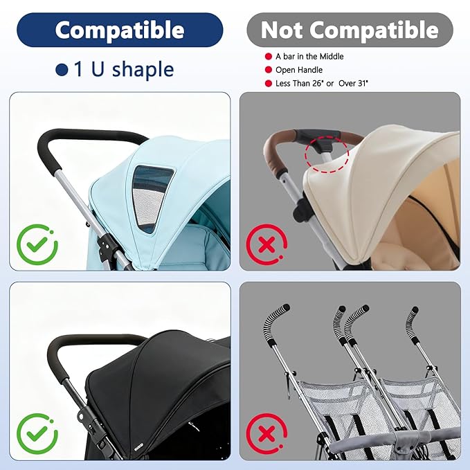 Double Stroller Organizer Universal with 2 Insulated Cup Holders & Cooler Bag, Large Storage Parent Console for Bob Duallie, Baby Jogger City Mini GT2