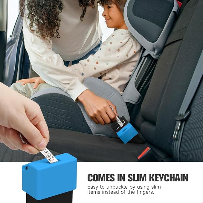 Morlike Silicone Seatbelt Secure Buckle Safety Cover Lock (BLUE2-2 PCAK)