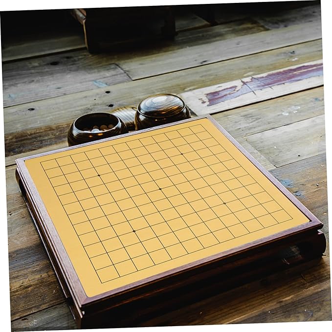 BESPORTBLE 2pcs Elegant Go Chessboard Pattern Design Boys and Girls Go Chess Boards Wooden Educational Chess Game