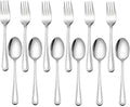 LIANYU 16-Piece Kids Childrens Silverware Set, Include 8 Kids Spoons and 8 Kids Forks, Stainless Steel Toddler Utensils Flatware Set, Child Cutlery for Home Preschools, Dishwasher Safe
