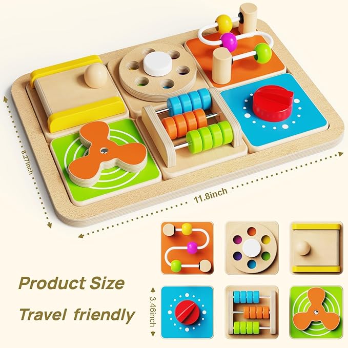 Busy Board for 1 Year Old, Montessori Toys for Toddler 1-3, Boys Girls Birthday Gifts
