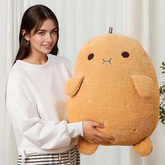 Cute Potato Plush Toy Kawaii Potato Stuffed Doll Soft Stuffed Food Potato Plushie Pillow Toys Doll Kids Gifts (20.8in)