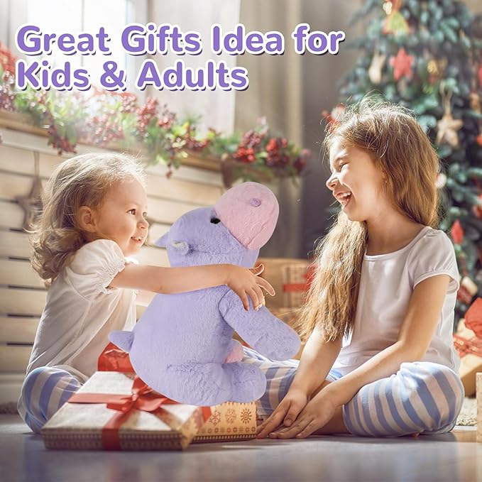meowtastic Hippo Weighted Stuffed Animals - 22 Inch 4.5 Pounds Weighted Plush Hippo Stuffed Animals - Big Toys Pillow - Cute Plush Toys Gifts for Kids & Adults (22" 4.5 lbs)