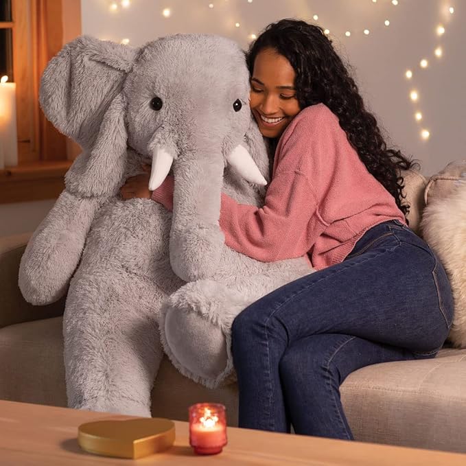 Vermont Teddy Bear Giant Elephant Stuffed Animal | 4 Foot Elephant Plush Toy and Emotional Support Plush for Kids and Adults | Crafted in the USA