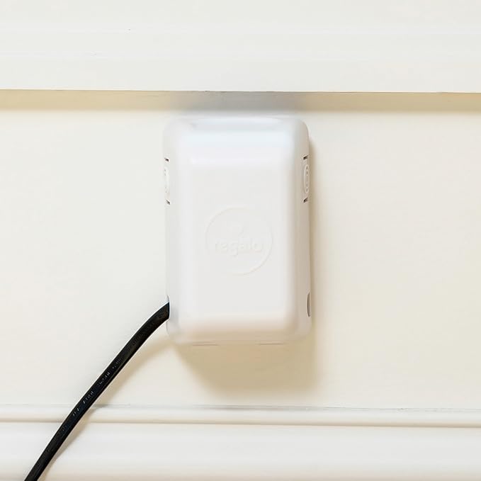 Regalo Safety Outlet Covers for Baby Proofing, Child Proof Wall Outlet Cover Guard with Space for Cords – Fits Standard & Single Outlets (2 Pack, White)