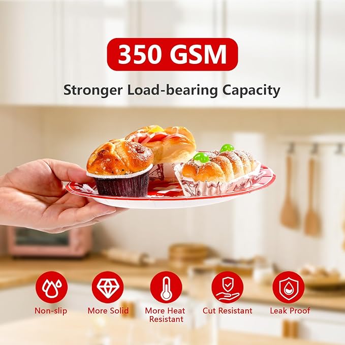 Grencian 96Pcs Switzerland Party Supplies Swiss Flag Plates and Napkins Disposable Switzerland Paper Plates Swiss National Day Decorations Tableware Kit for Travel, Cultural or Themed Events
