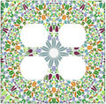 Mandala Flower Abstract Round Mosaic Floral Outlet Covers 2 Gang Double Duplex Decorative Light Switch Covers Electrical Wallplates Socket Faceplate for Bedroom Living Room Decor
