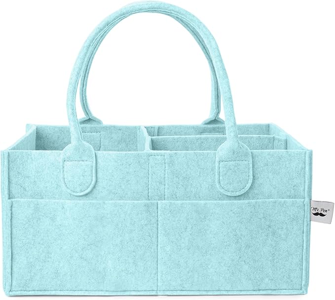Mr. Pen- Baby Diaper Caddy Organizer, Light Blue, Nursery Storage Bin and Car Organizer for Diapers and Baby Wipes
