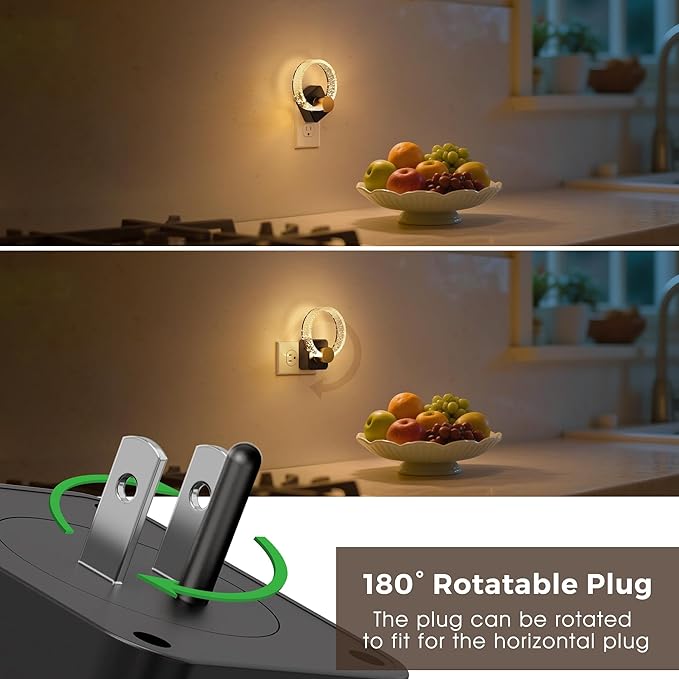 L LOHAS LED Night Lights Plug into Wall, 2 Pack Plug in Night Lights with Light Sensor, 3000K Soft White, 0-100LM Brightness Adjustable, Bubble Nightlight for Bathroom Bedroom Hallway
