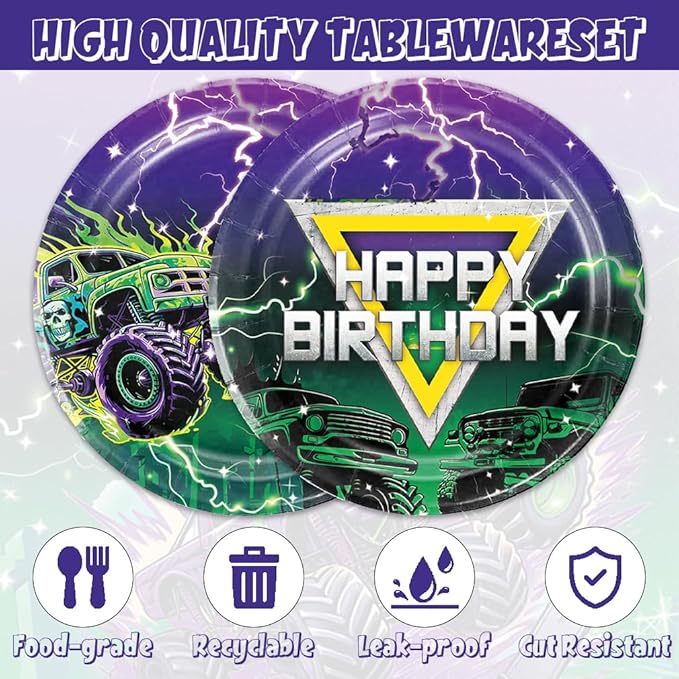 40pcs Trucks Party Supplies Trucks Birthday Party Decorations Plates and Napkins for 20 Guests Trucks Theme Party for Boys