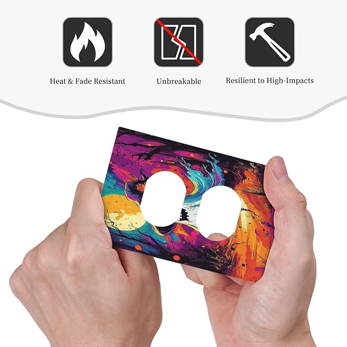 Outlet Covers Ghost Colorful Forest Moon Dead Tree 1 Gang Duplex Light Switch Cover Decorative Switch Plates Electrical Receptacle Faceplate Wall Plate For Nursery Kids Room Decor