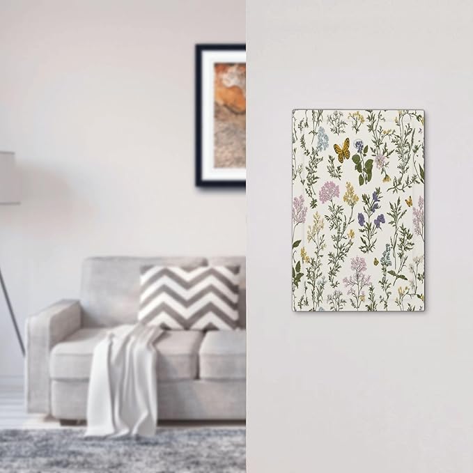 Light Switch Cover Plate Vintage Colorful Flowers Butterfly Floral 1 Gang No Device Blank Electrical Wall Plates Faceplate Decorative Switch Plate For Bed Room Living Room Decor