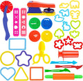 32-Piece Dough Tool Set for Kids – Dough Play Tools with Molds, Rollers, Extruder, Cutters & Scissors –Clay Tools for Creative Play (Random Colors)