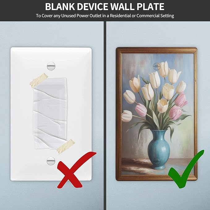 Decorative Art Light Switch Covers Tulips In Vase 1 Gang No Device Blank Switchplate Electrical Faceplate for Home Decor