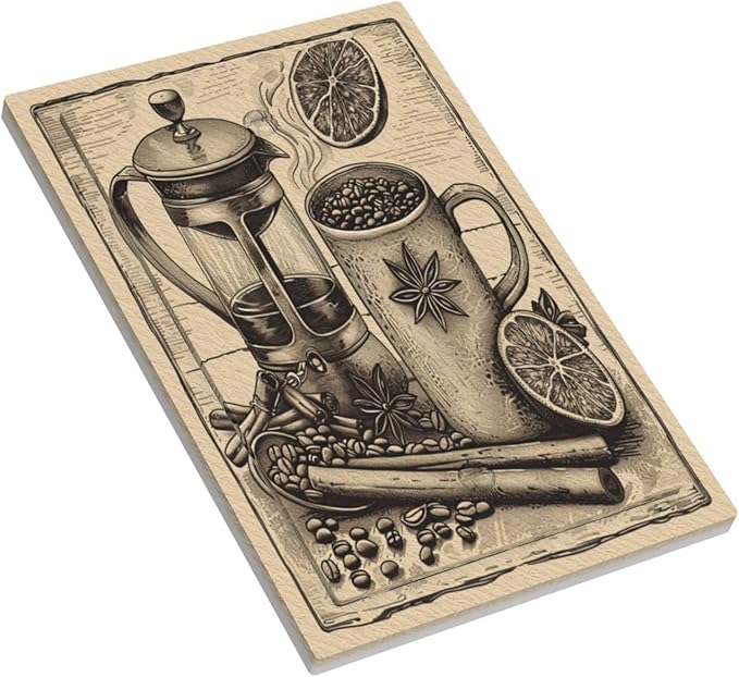 Light Switch Cover Beige Vintage Rustic Coffee Beans Spice Decorative Switch Plates 1 Gang Blank No Device Outlet Covers Electrical Wall Plates for Kitchen Coffee Bar Decor