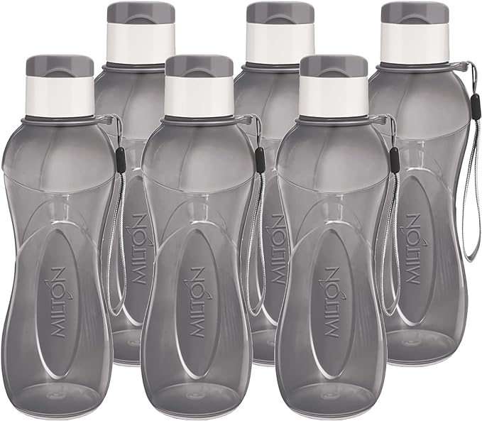 MILTON Water Bottle Kids Reusable Leakproof 12 Oz Plastic Wide Mouth Large Big Drink Bottle BPA & Leak Free with Handle Strap Carrier for Cycling Camping Hiking Gym Yoga