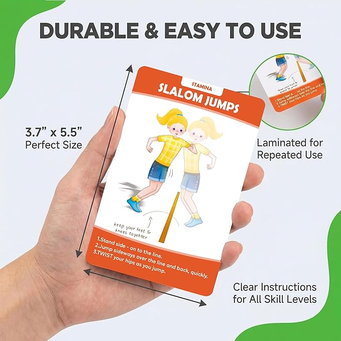 Kids Exercise Cards - 113 Fun PE Flash Cards for Kids & Teens, Workout Activities for Beginners at School and Family, Mindful Sensory Play Activities, Self Regulation Classroom Therapy, Brain Breaks