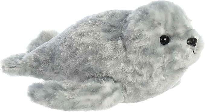 Aurora® Adorable Mini Flopsie™ Harbor Seal Stuffed Animal - Mini Companions Ready for Playful Adventures - for Kids All Ages, Toddlers, Adults, and Families - Gray 8 Inches