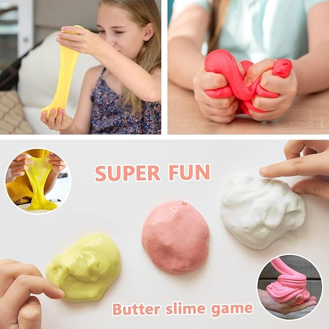 Butter Slime Kit 68 Pack, Mini Slime Party Favors for Girls Boys, Scented Bulk Slime Supplies & Kids, Stress Relief Toy, Soft & Non-Sticky, Birthday Stocking Fillers Goodie Bags Stuffers