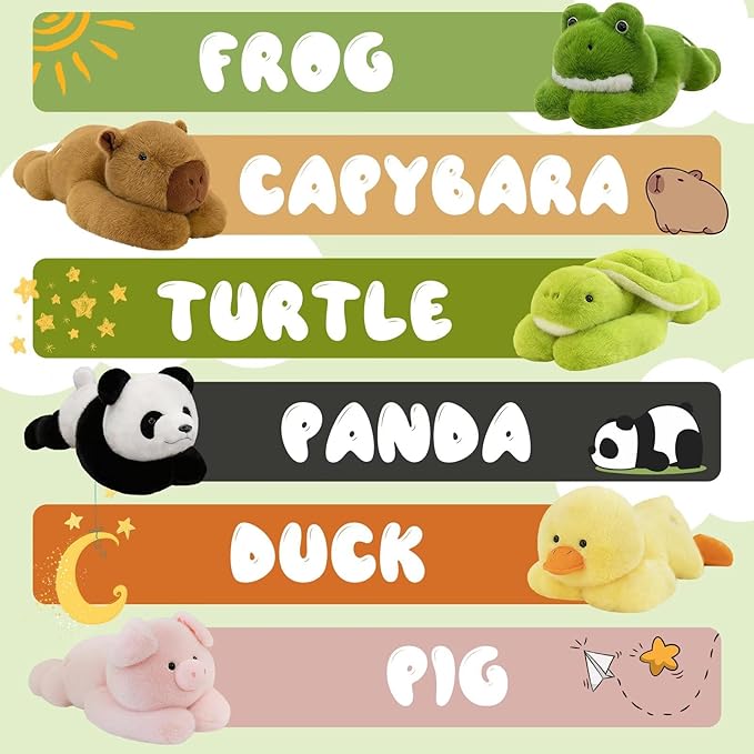 QUIRAI Weighted Stuffed Animals Frog Plush, 24" | 3.3 lb Frog Stuffed Animal, Pillowfort Weighted Plush Animals & Cute Plushies Gifts for Kids Adults