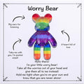 Aesnefe Pocket Bear Hug, Anxiety Relief Gifts for Men Women, Mental Health Positivity Gift for Anxious Friend, Autism Fidget Gift, Thoughtful Gifts for School Anxiety, Rainbow